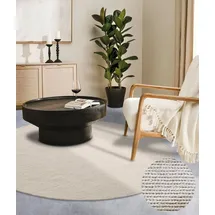 Villeroy & Boch Francois weiß, Ø:160cm, Wolle, Teppiche, in rund, oval, Läufer, handgewebt, Wolle, Wohnzimmer, Schlafzimmer