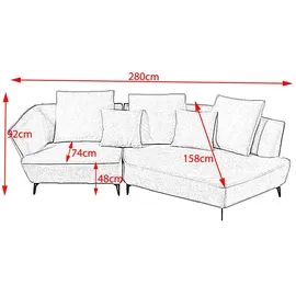 KAWOLA Sofa GARBO cremeweiß
