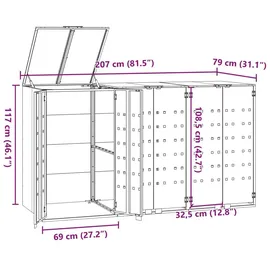 deluke Mülltonnenbox GORILO 207 x 117 x 79 cm anthrazit