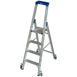 KRAUSE Stufen-Stehleiter »STABILO«, 4 Sprossen, Aluminium - silberfarben