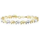 Firetti Armband »Schmuck Geschenk Gold 333 Armschmuck Armkette Goldarmband Elefant«, 128369-0 gelbgoldfarben-weißgoldfarben