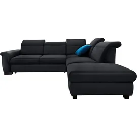 DOMO collection Eckcouch Kunstleder 2-Sitzer Schwarz
