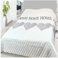 INDA-EXCLUSIV - Bettüberwurf / Tagesdecke Steppddecke 140x210cm Schriftzug-D944450-Home-Klein-var