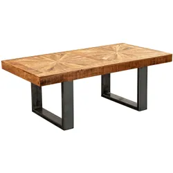 Kadima Design Couchtisch Mango, rustikaler Stil, Metallbeine, 50 kg Belastbarkeit. 105x55x40 cm