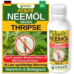 Power Neemöl gegen Thripse mit Emulgator, sprühfertige Mischung für 25l Mischung, 250ml