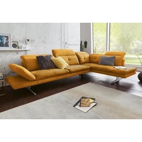 exxpo - sofa fashion Ecksofa Dana, inkl. Kopf- bzw. Rücken- und Armteilverstellung gelb