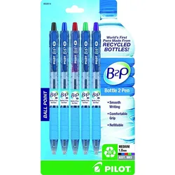 Pilot B2P Ecoball Kugelschreiber Flow Pack - Mittel - Farbbereich Schwarz/Blau/Rot/Grün - 4 Stück