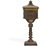 DEMA - Standbriefkasten antik bronze Alu-Guss kunstvoll Briefkasten Postkasten massiv