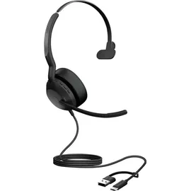 JABRA Evolve2 50 MS Mono kabelgebunden Headset schwarz USB-A/C