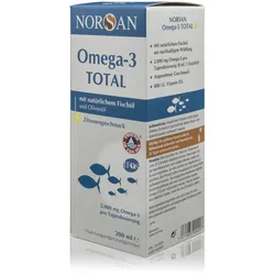 Norsan Omega 3 Total mit natürlichem Fischöl und Olivenöl im Zitronengeschmack (200ml)