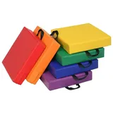 Costway - 6er Set Kinder Stuhlkissen Mit Griff, Bodenkissen Mit Reissverschluss, Sitzkissen Mehrfarbig, Sitzerhoehung Hauptkissen Fuer Kinderzimmer Und Kindergarten Quadrat