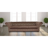 JVmoebel Chesterfield-Sofa, XXL Big Sofa Couch Chesterfield 240cm Polster braun