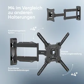 ONKRON Neig- und schwenkbare TV-Halterung für 32-65 max 35 kg, schwarz M4