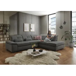 Ecksofa DIE PLANBAR "MP-IN16012 L-Form Kaltschaum-Polsterung", grau, B:312cm H:85cm T:260cm, 85% Polyester, 15% Nylon, Sofas, inkl. Sitztiefenverstellung, optional mit Funktionen