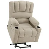 M MCombo Fernsehsessel 7102 Stoff 0 x 0 x 0 cm Beige elektrisch mit Aufstehhilfe und Liegefunktion