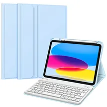 Fintie Tastatur Hülle für iPad 11. Generation 11" (2025), iPad 10. Generation 10,9" (2022) Himmelblau