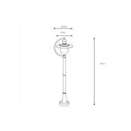 LUCIDE Außenleuchte Metall Ø 25 cm 1xE27 schwarz