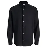 JACK & JONES Freizeit Hemd Regular Fit Gestreift Schwarz L