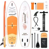 Surfstar Aufblasbares Stand-Up-Paddle-Board mit Schweißtechnologie, Paddleboard für Erwachsene, ultrabreit Sup-Board mit Kamerahalterung und Sup-Zubehör, mehr Balance für alle Fähigkeitsstufen