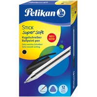 Pelikan 804370 Kugelschreiber Stick super soft, 12 Stück, schwarz