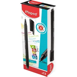 Maped 749111 Fineliner Graph'Peps, 12erPack, schwarz