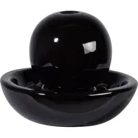 Dobar dobar® Kugel Zimmerbrunnen aus Keramik inklusive Pumpe für Indoor - Deko Wasserfall für Entspannung - 24 x 24 x 18,5 cm