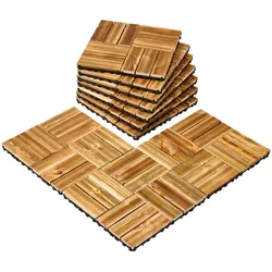 VEVOR 10x Terrassenfliesen Klickfliese Balkonfliesen Fliesen 30x30cm Holzoptik