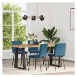 vidaXL Esszimmerstühle 4 Stk. Blau Samt