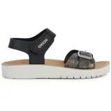 GEOX J COSTAREI GI Sandal, Black, 26 EU