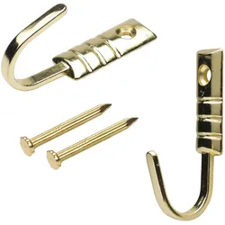 Zierhaken LIEDECO, grau (messingfarben), Metall, Haken, für Vorhänge