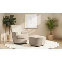 INOSIGN »HETTY, Drehsessel mit Wippfunktion und Hocker; Lesesessel, Armsessel« Set, 2 Stk. tlg. mit Dreh/Wippfunktion, mit Federkern, in Cord und Microfaser