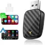 Gerbala Drahtloser Car-Play Adapter, Kleines Auto Spielen Dongle Mini Car-Play, Upgrade USB Car-Play Wireless Stick, Einfaches Plug & Play, Kompatibel mit Autos ab 2016 +