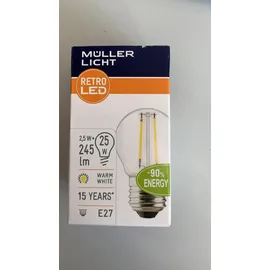 Müller-Licht 400403 LED EEK F (A - G) E27 Tropfenform 2.2 W = 25 W Warmweiß 1 St.