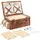 casa.pro Picknickkorb Brindisi Komplettset für 4 Personen 40 x 30 x 20 cm braun