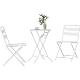 vidaXL Bistroset 3-tlg. Weiß