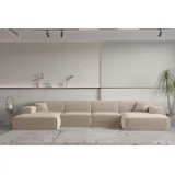 Fun Möbel Wohnlandschaft U-Form CELES PREMIUM in Stoff Opera Velvet Sand