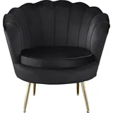 SalesFever Cocktailsessel Clam Polyester 76 x 78 x 76 cm Schwarz