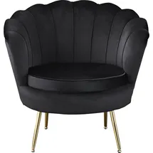SalesFever Cocktailsessel Clam Polyester 76 x 78 x 76 cm Schwarz
