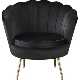 SalesFever Cocktailsessel Clam Polyester 76 x 78 x 76 cm Schwarz