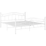 furnicato Bett Weiß Metall 140x200 cm