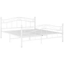 furnicato Bett Weiß Metall 140x200 cm