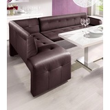 exxpo - sofa fashion Barista 197 x 82 x 265 cm Kunstleder langer Schenkel rechts schoko
