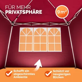 CASARIA Deuba 2x Seitenwand Faltpavillon Capri 2er-Set Rot