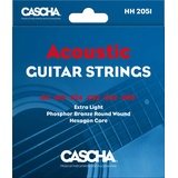 Cascha Premium Gitarren-Saiten-Set I Stahl-Saiten für Akustik- & Western-Gitarren I sehr gute Klang-Qualität & hohe Lebensdauer I hochwertiges 6-Saiten-Set I Acoustic Guitar Steel Strings 6 Stück