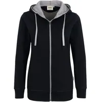 Hakro Damen Kapuzenjacke Bonded 255 - - schwarz