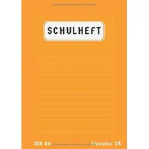 Independently published Schulheft Lineatur 3R: 3 Klasse Mit Rand | 50 Blatt | 3 Schuljahr Heft 3R A4 | Schreibheft Lineatur 3R | Deutschheft Klasse 3 | Din A4 | Orange