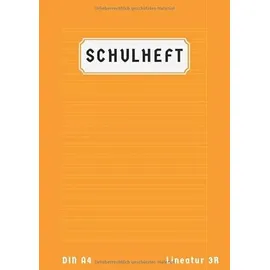 Independently published Schulheft Lineatur 3R: 3 Klasse Mit Rand | 50 Blatt | 3 Schuljahr Heft 3R A4 | Schreibheft Lineatur 3R | Deutschheft Klasse 3 | Din A4 | Orange