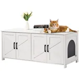 Vevor Katzentoilette Katzenklo Schrank Katzenschrank 1,19x0,46x0,5m Weiß