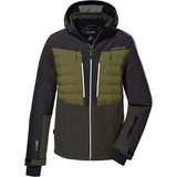 KILLTEC Herren Skijacke/Funktionsjacke mit abzippbarer Kapuze und Schneefang KSW 56 MN SKI JCKT, dark moss, L,