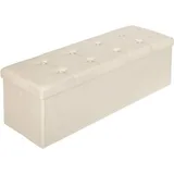 Tectake tectake® Sitzhocker mit Stauraum, faltbar, Kunstlederbezug, 110 x 38 x 38 cm